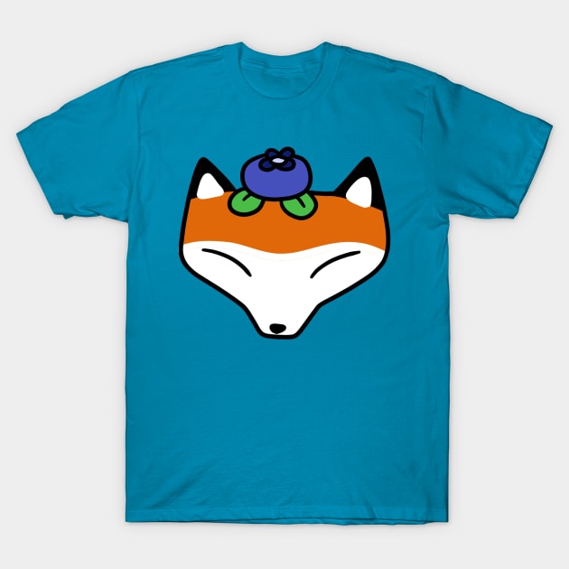 Blueberry Fox Face T-Shirt by saradaboru